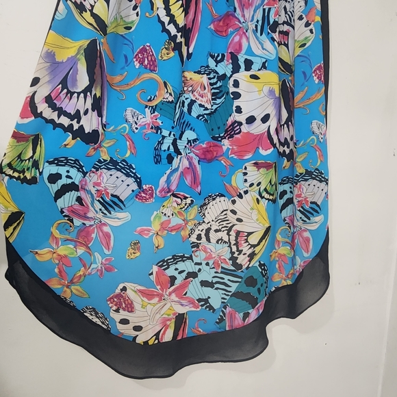 Blue Butterfly Print Sheee Overlay Skirt - Picture 8 of 11
